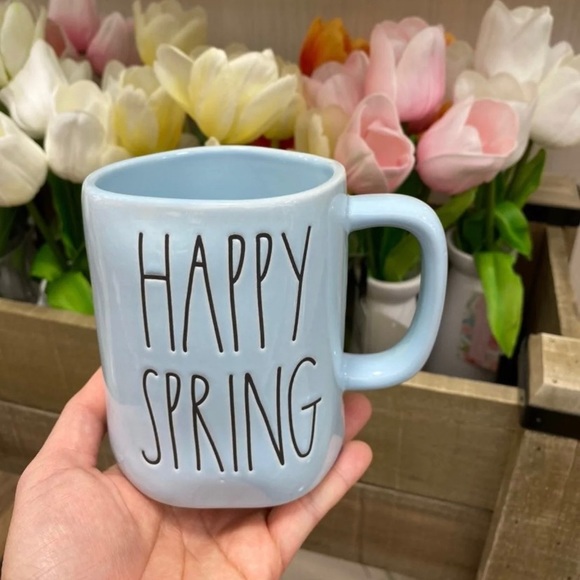 rae dunn blue mug